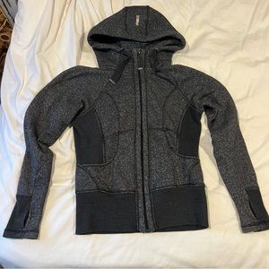 Zella essential zip up grey/black scuba hoodie Size S